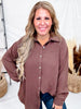 Textured Long Sleeve Button Front Blouse (5 Colors)