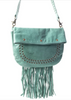 Mianda Green Fringe Shoulder Bag