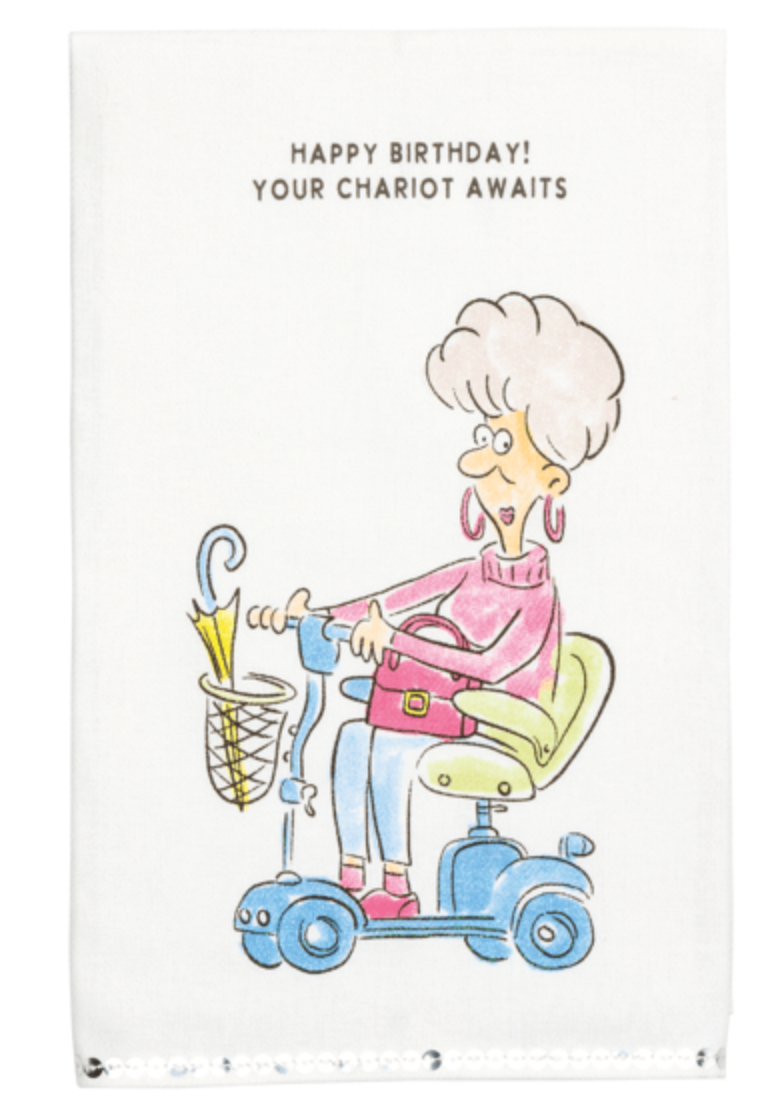 Your Chariot Awaits Glittery Kitchen Towel
