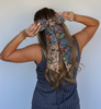 Floral Jacquard Fabric Jumbo Hair Bow Clip