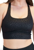 Black Leopard Print Longline Sports Bra