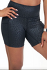 5" Inseam Black Leopard Print Sculpting Shorts