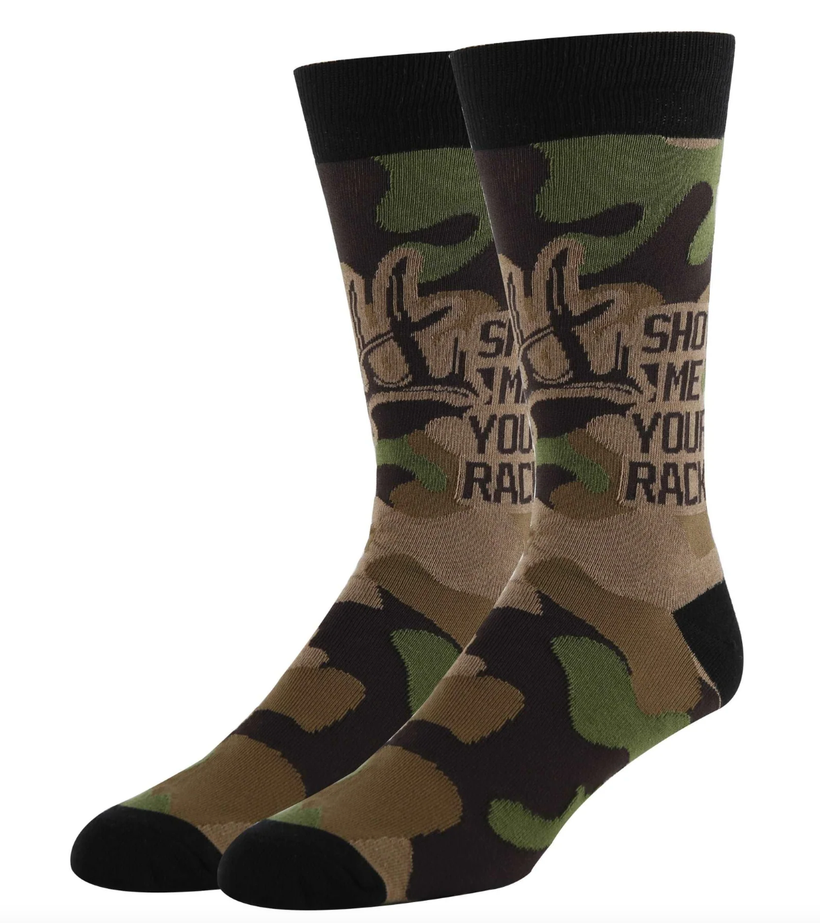 Camouflage Print "Show Me Your Rack" Men's Crew Socks