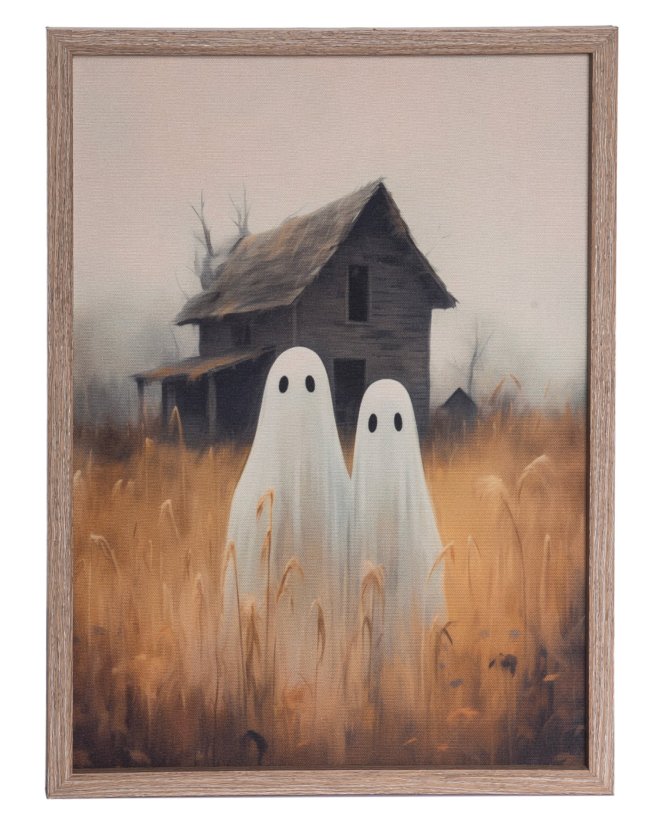 Framed Ghostly Abandoned House Canvas Print
