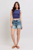 Judy Blue High-Rise Star Seam Detailed Denim Shorts