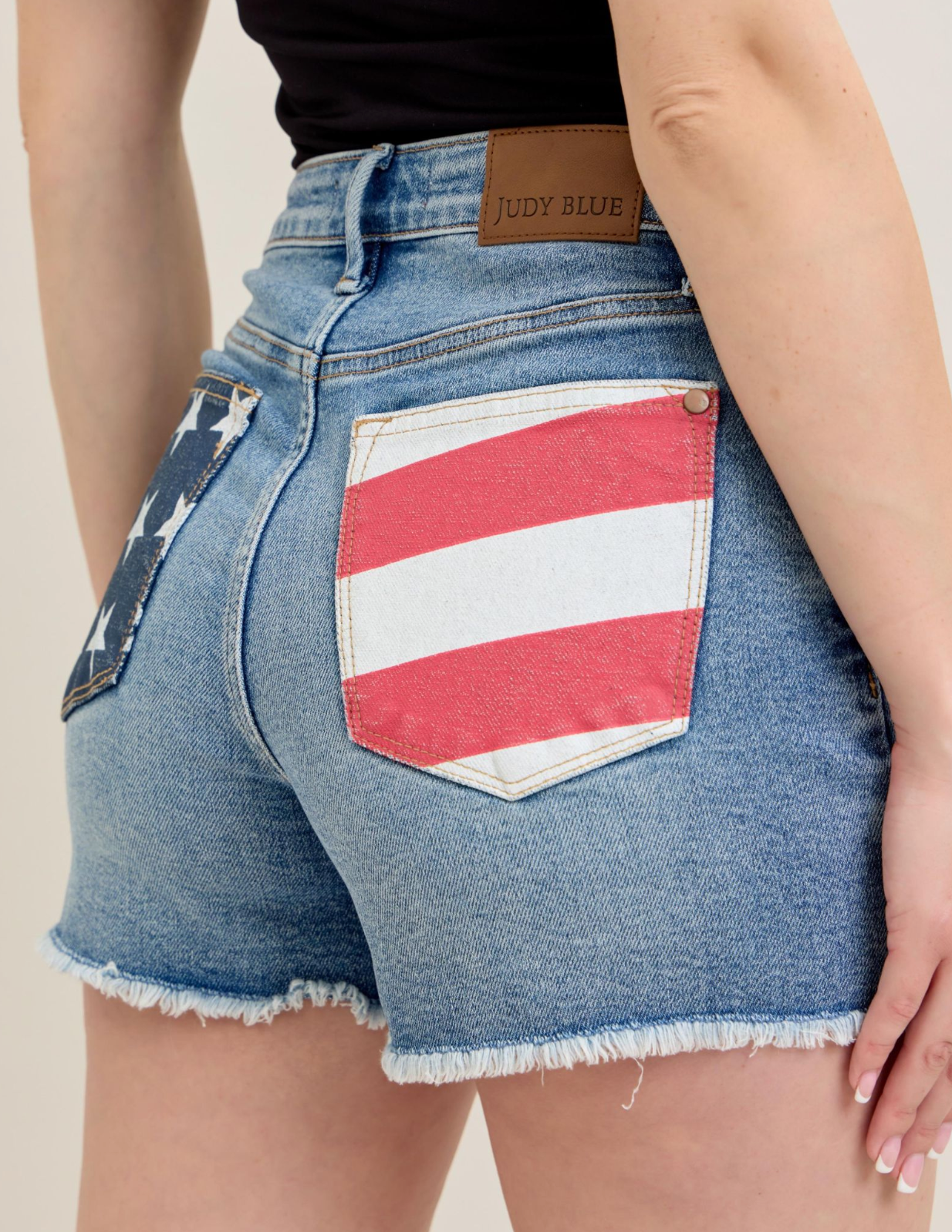 Judy Blue High-Waist Pocket American Flag Print Shorts