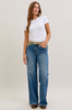 Judy Blue Mid Rise Column Straight Jeans With Corduroy Waist