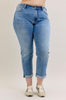 Judy Blue Mid Rise Cuffed Boyfriend Jeans