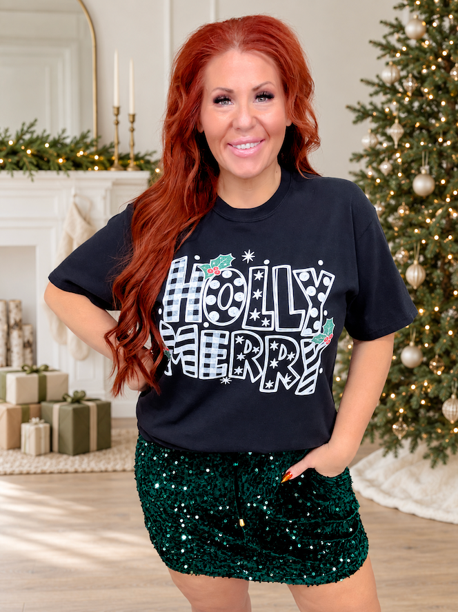 Holly Merry Short Sleeve Graphic Tee