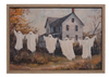Wood Framed Clothing Line Ghosts Canvas Print