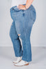 Judy Blue Mid-Rise Contrast Wash Destroy Dad Jeans