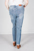 Judy Blue High Waist Vintage Wash Side Panel Detail & Hi-Lo Fray Hem Slim Jeans