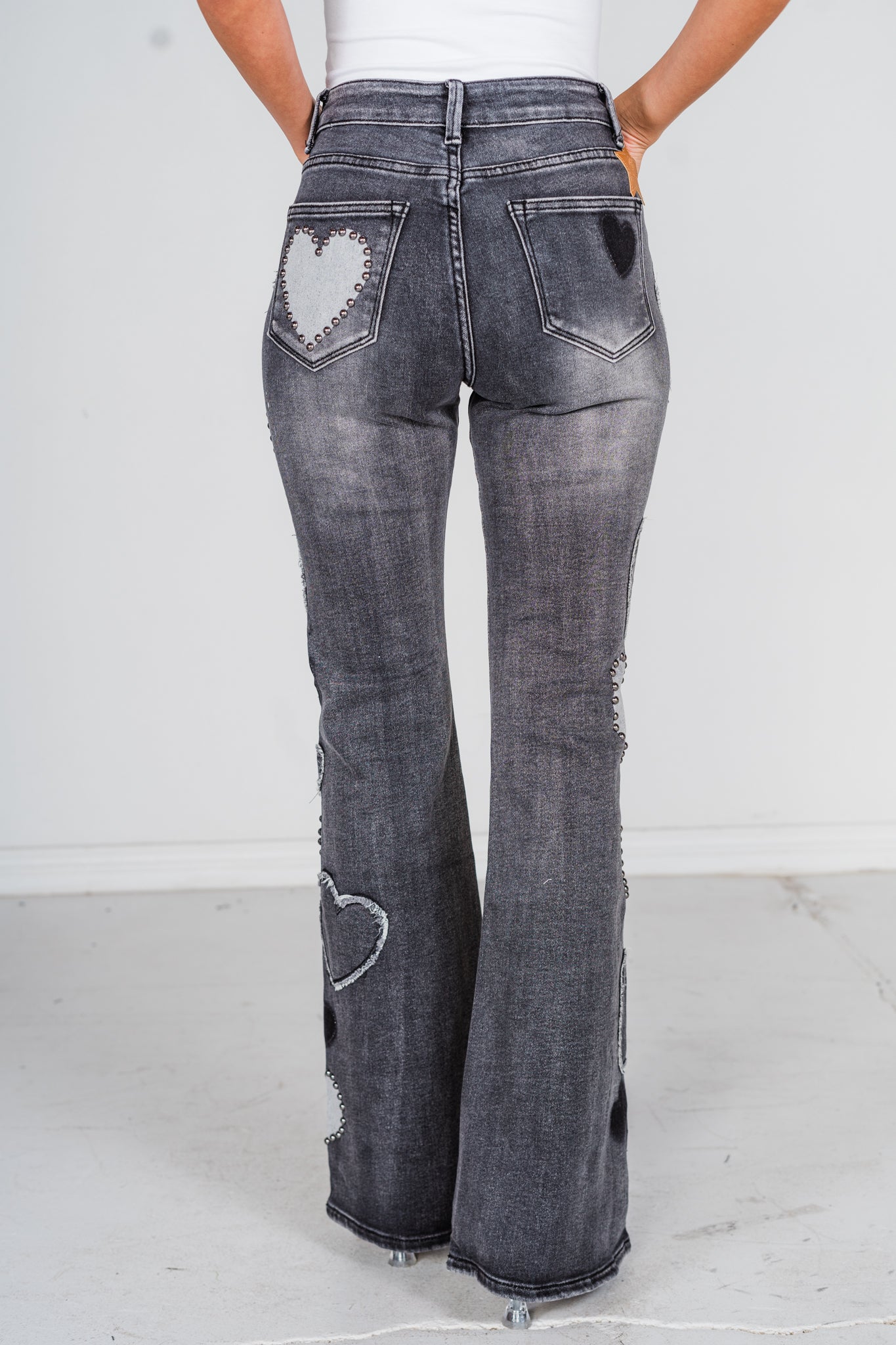 Heart & Star Embellished Flare Jeans