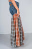 Washed Patchwork Flared Pants