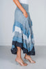 Blue Mineral Washed Tiered Hem Skirt