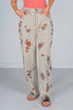 Floral Embroidered Grey Jeans