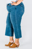Judy Blue High Waist Cropped Wide Leg Raw Hem Jeans