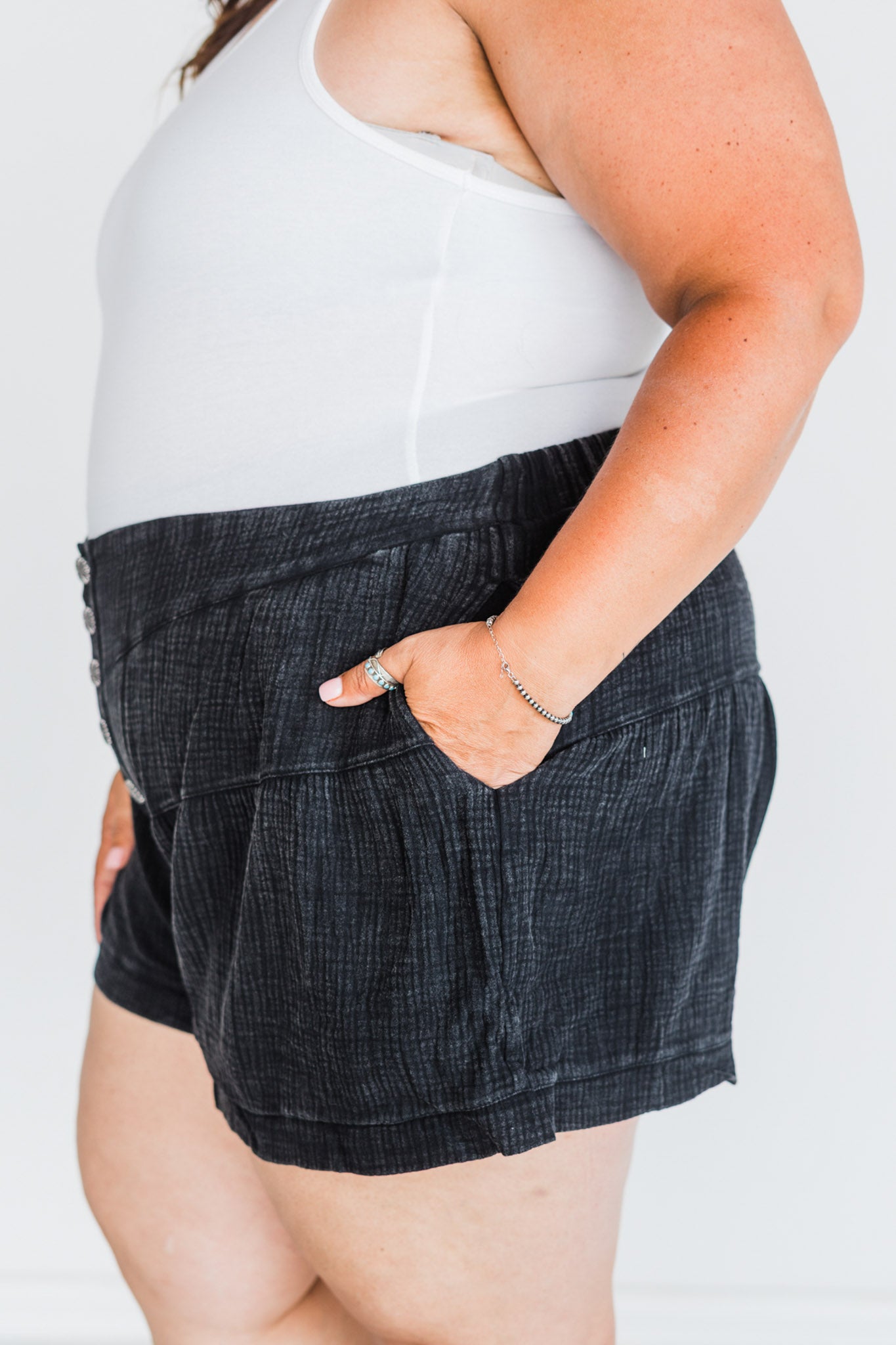 Flowy Western Chic "Range Riders" Black Shorts