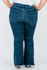 Judy Blue Tall Inseam Mid Rise Flare Jeans With Frayed Hems