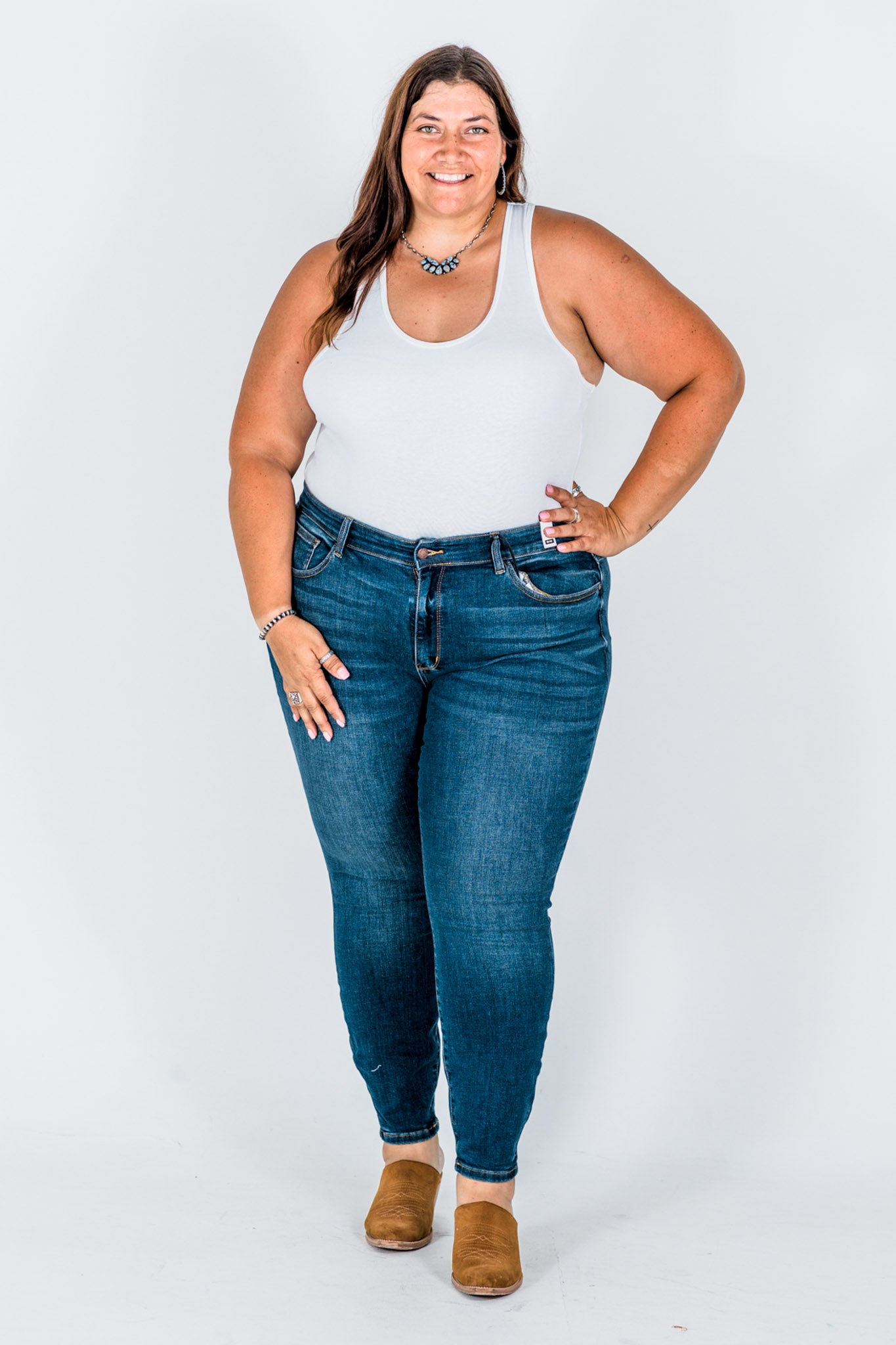 Judy Blue Core Mid-Rise Skinny Jeans With Hand-Sanding