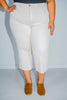 Judy Blue Vanilla Garment Dyed Crop Wide Leg Jeans