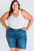 Judy Blue High-Waist Flap Pocket Bermuda Denim Shorts