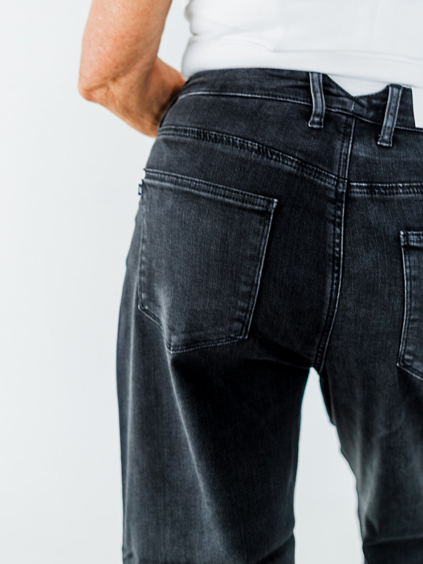 Judy Blue High Waist Rigid Magic Barrel Black Denim Arc Trousers