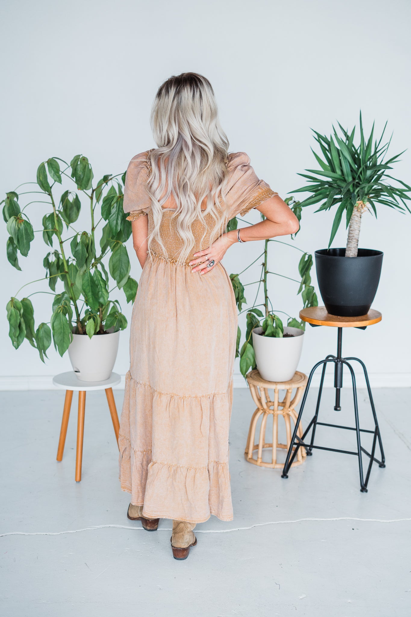 Camel Colored Denim Dress