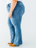 Judy Blue Mid Rise Flares With Wide Hems