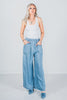 Acid Washed Chambray Palazzo Pants