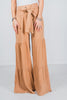 Tan Smocking Waist Tier Wide Pants