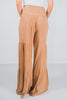 Tan Smocking Waist Tier Wide Pants