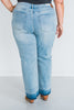 Judy Blue Mid-Rise Release Hem Wide Leg Jeans