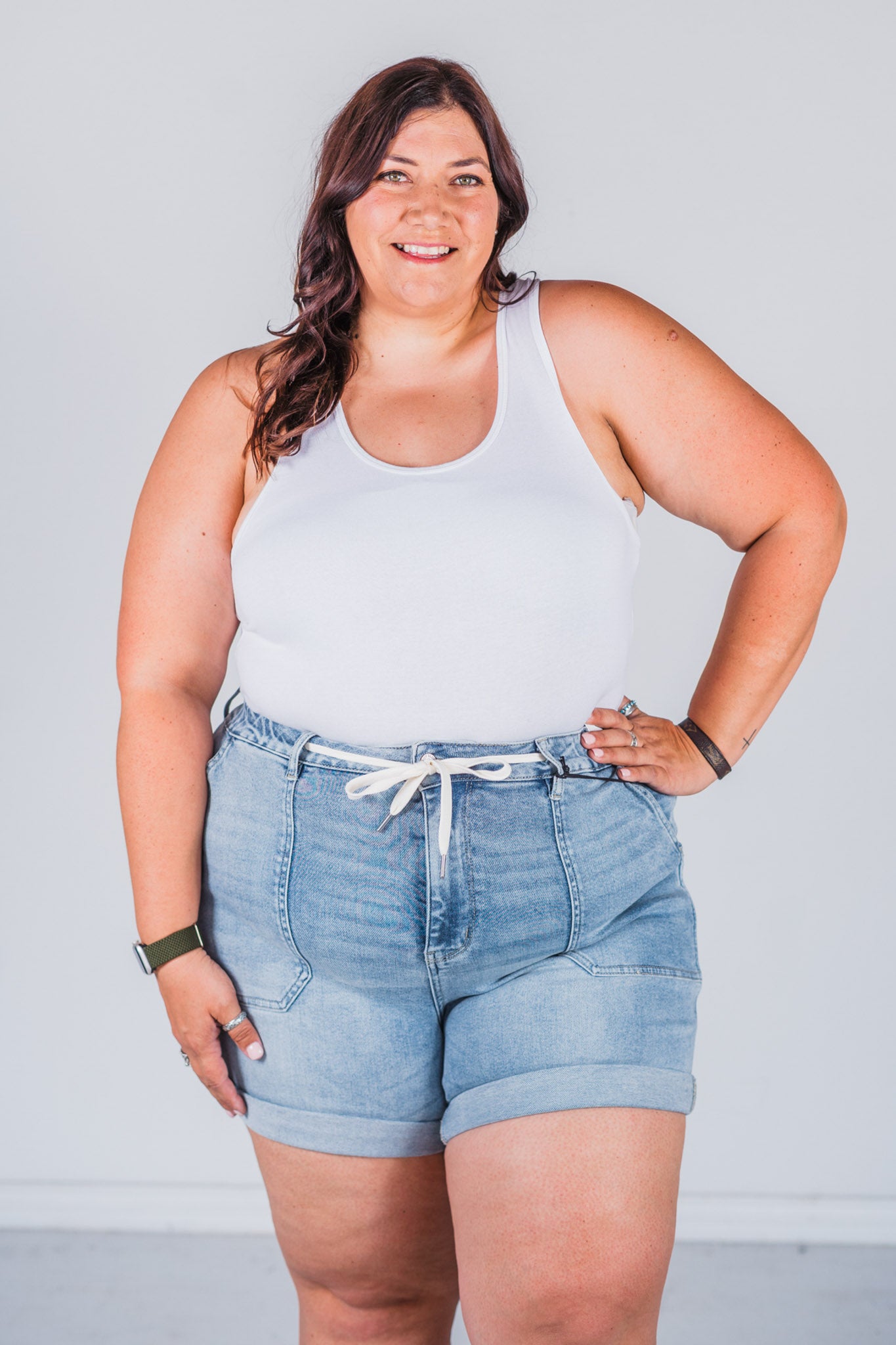 Judy Blue High-Waist Cuffed Jogger Shorts