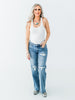 Judy Blue Mid Rise Distressed 90's Straight Leg Jeans