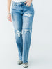 Judy Blue Mid Rise Distressed 90's Straight Leg Jeans