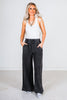 Black Mineral Washed Straight Leg Lounge Pants