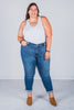 Judy Blue Mid Rise Vintage Wash Cuffed Boyfriend Jeans