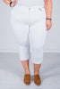 White Judy Blue Mid-Rise Capris FINAL SALE