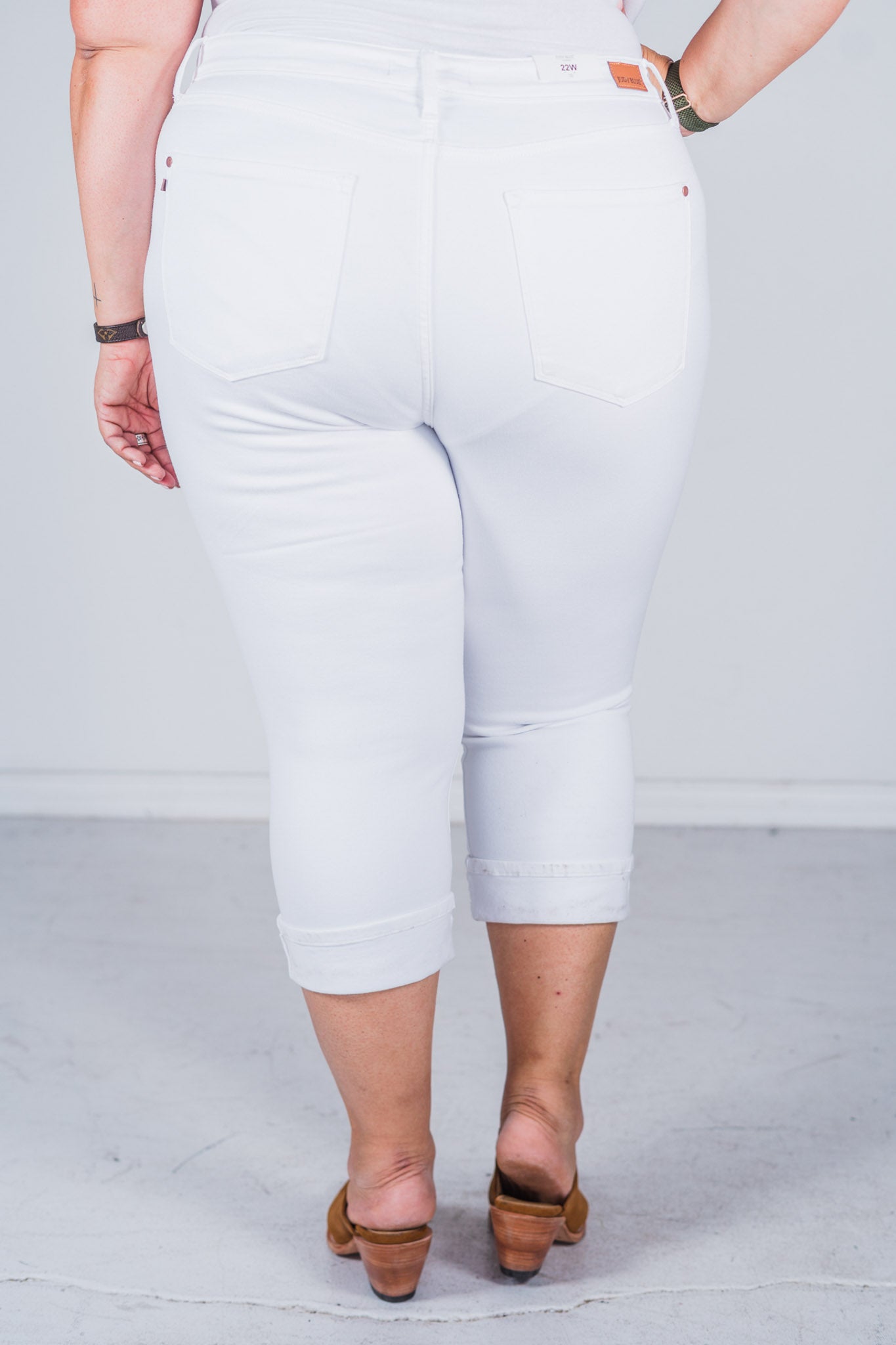 White Judy Blue Mid-Rise Capris FINAL SALE
