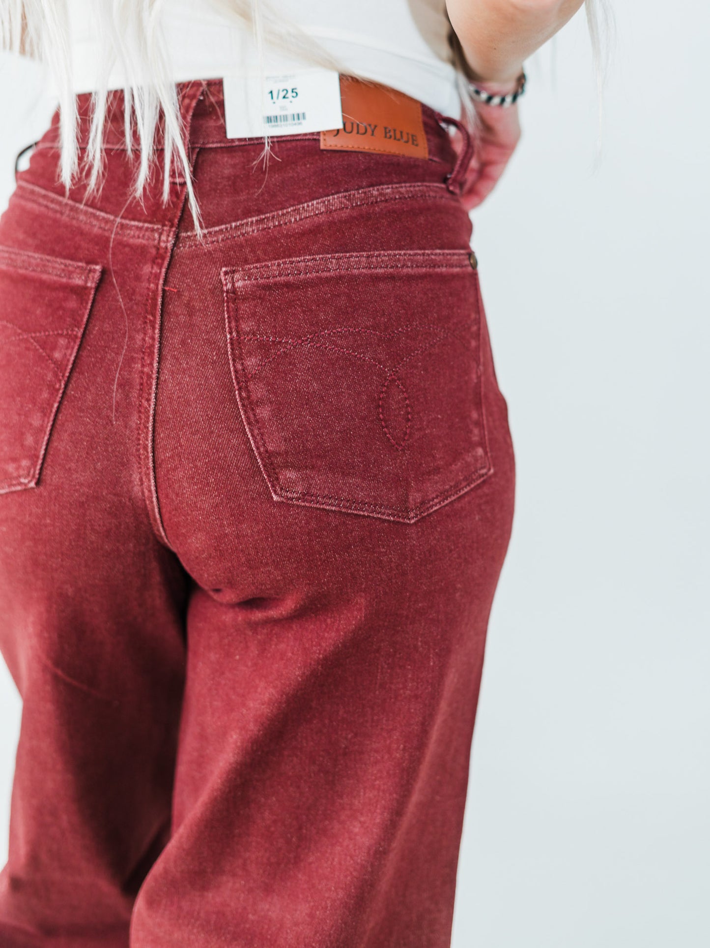 Judy Blue High-Waist Burgundy Retro Wide Jeans