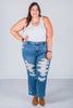 Judy Blue High Waist Heavy Destroy Straight Jeans