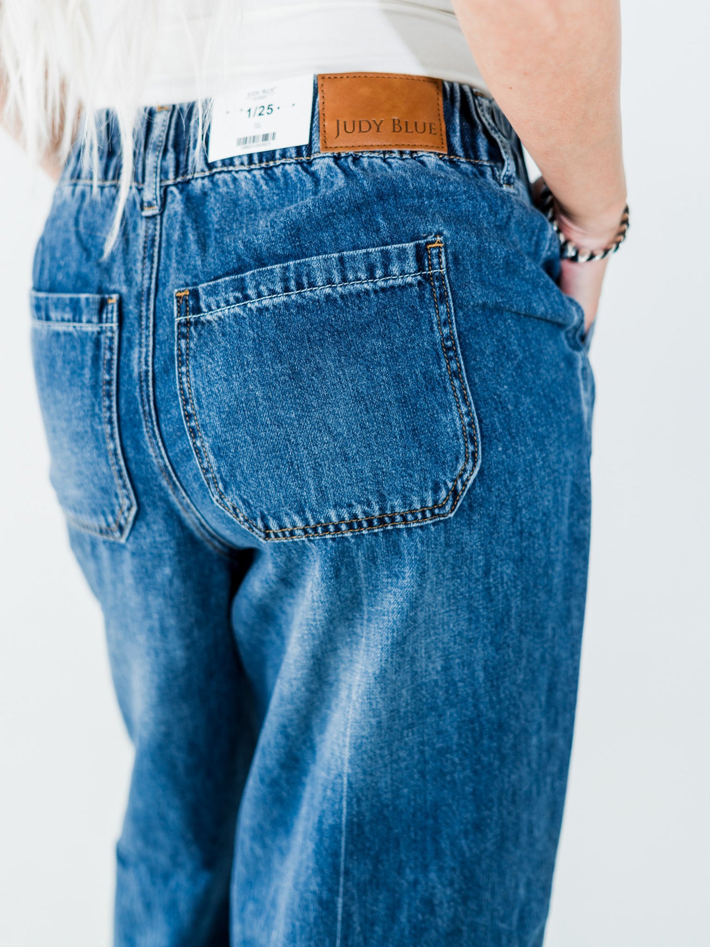 Judy Blue High Waist Palazzo Jeans With Drawstring Waist