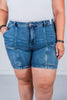 Judy Blue High-Rise Utility Mid Length Denim Short