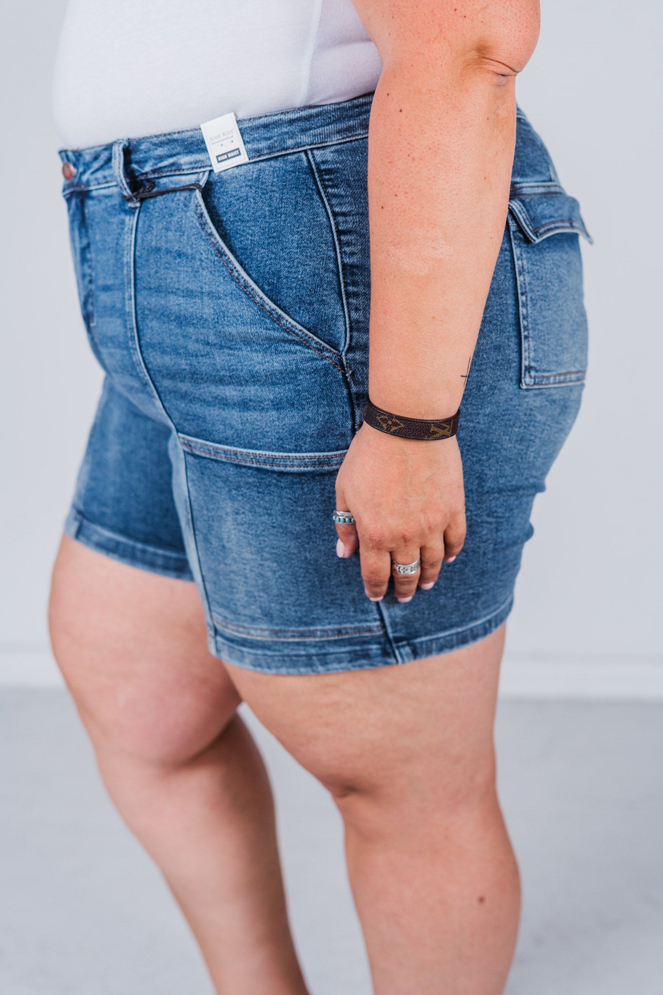 Judy Blue High-Rise Utility Mid Length Denim Short