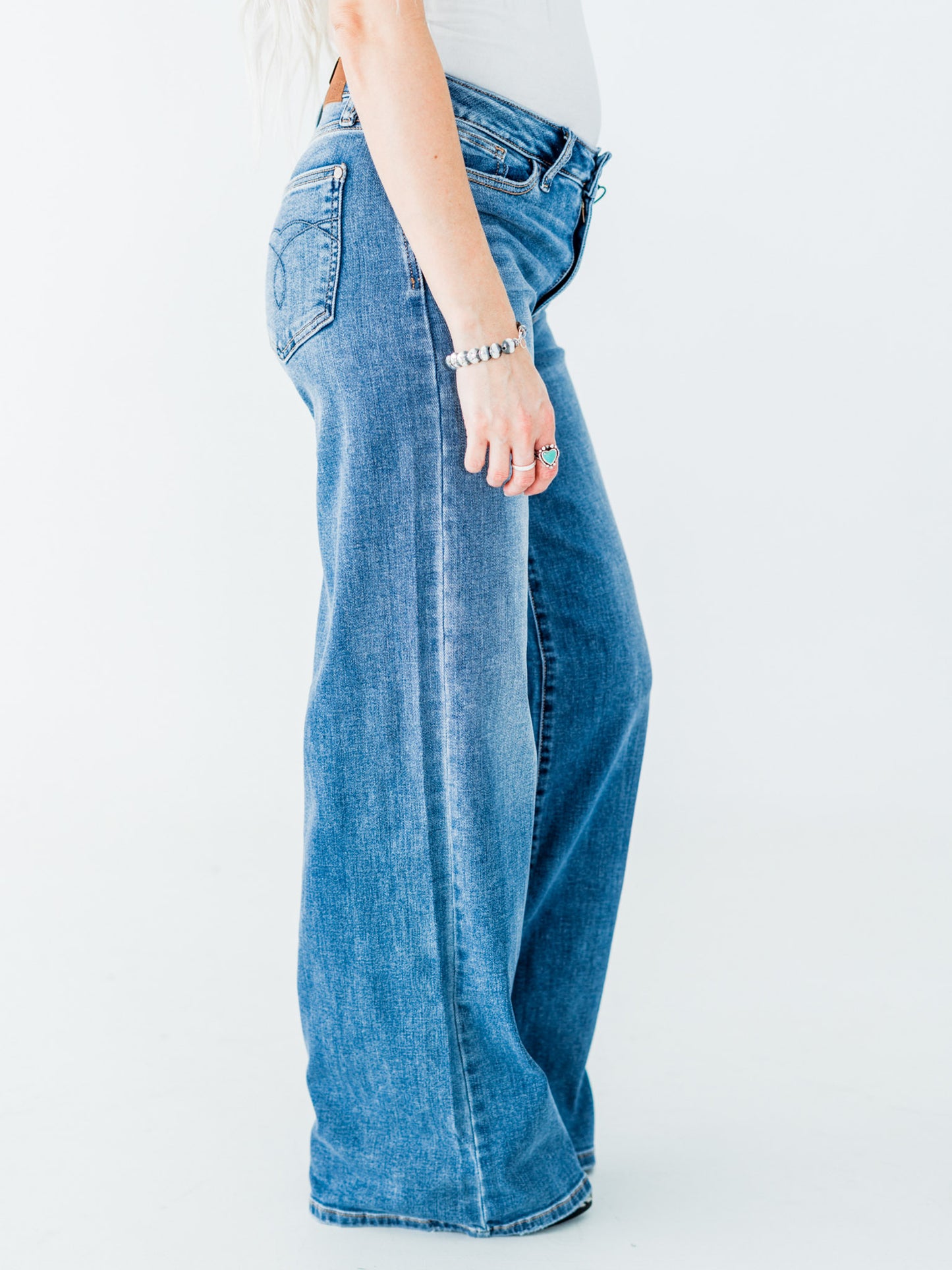 Judy Blue Mid-Rise Retro Wide Leg Jeans