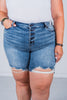 Judy Blue Button Fly Destroyed Bermuda Denim Shorts