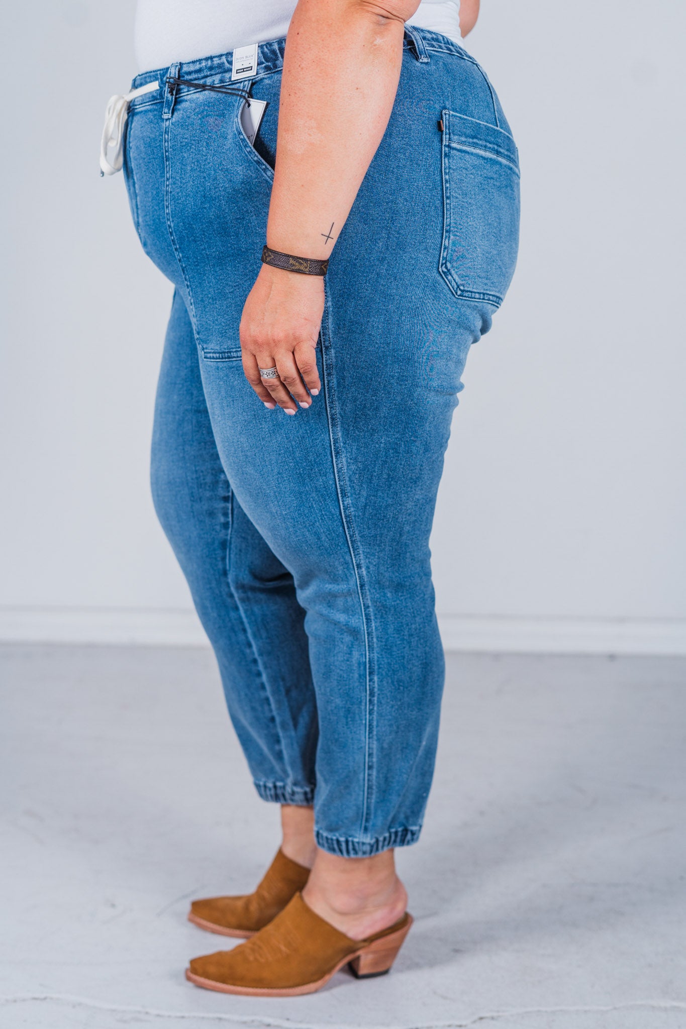Judy Blue Mid-Rise Denim Joggers