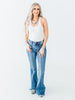 Judy Blue High-Waist Front Pintuck Detail Flare Jeans