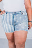 Judy Blue Mid Rise Stars and Stripes Denim Shorts FINAL SALE